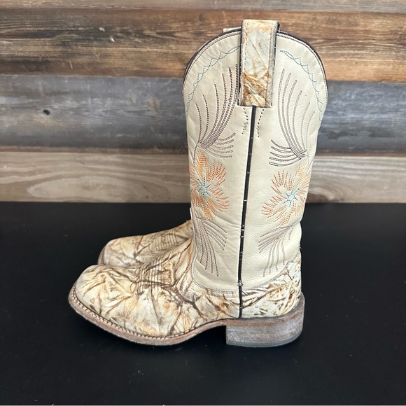Nocona Desert Flower Camo Embroidered Pull-On Western Boots Men's Size 6.5B - Picture 2 of 13